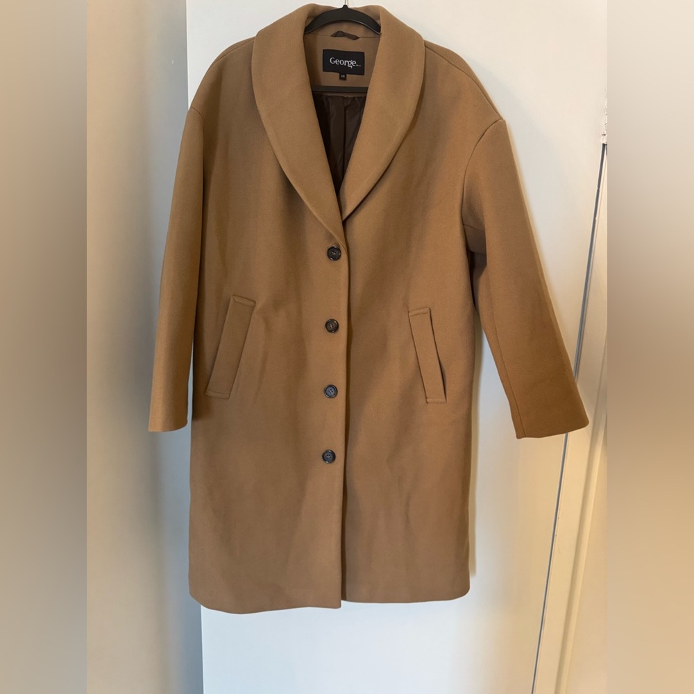 George Camel Single-Breasted Pea Coat
